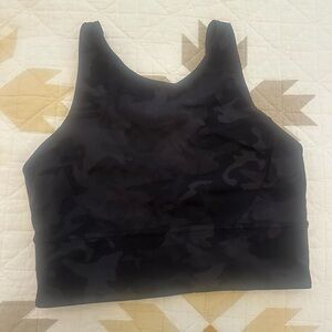 Lulu high neck black camo Sports Bra